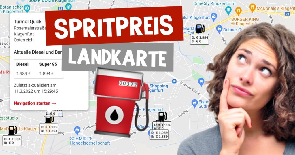 Wo man am &bdquo;g&uuml;nstigsten&ldquo; tankt, zeigt diese Landkarte!